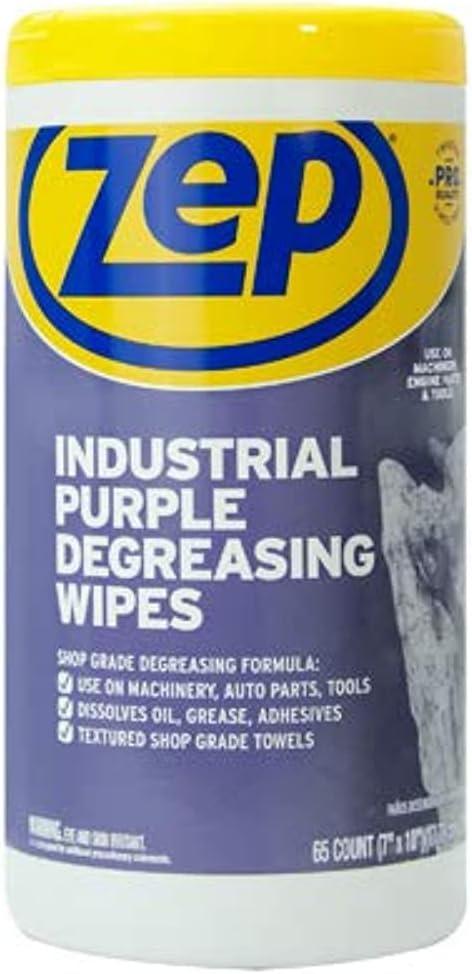 image:imageZep Industrial Purple HeavyDuty Degreasing Wipes 65 Wipe Count ZUINDPRPL65 Dissolves Oil Grease and Adhesives Fast 1 Count Pack of 11 Count Pack of 1