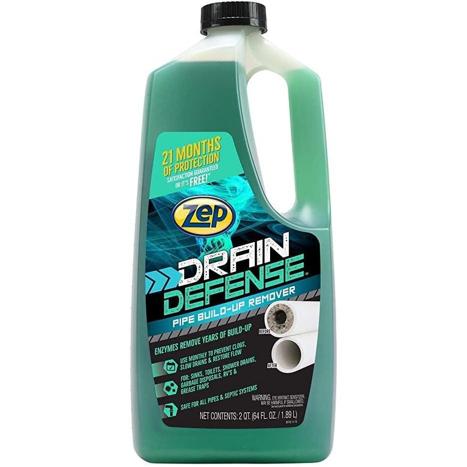 image:imageZep Drain Defense Pipe BuildUp Remover 64 Ounces ZLDC648 Professional Strength Liquid Pipe Build Up RemoverGREEN1