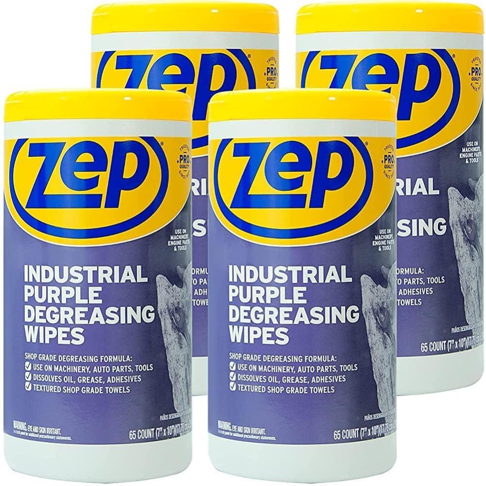 image:imageZep Industrial Purple HeavyDuty Degreasing Wipes 65 Wipe Count ZUINDPRPL65 Dissolves Oil Grease and Adhesives Fast 1 Count Pack of 11 Count Pack of 1