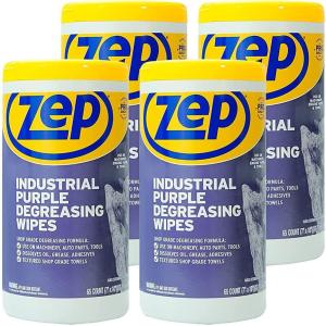 Zep Industrial Purple Heavy-Duty Degreasing Wipes – 65 Wipe Count – ZUINDPRPL65 – Dissolves Oil, Grease and Adhesives Fast, 1 Count (Pack of 1)(1 Count (Pack of 1))