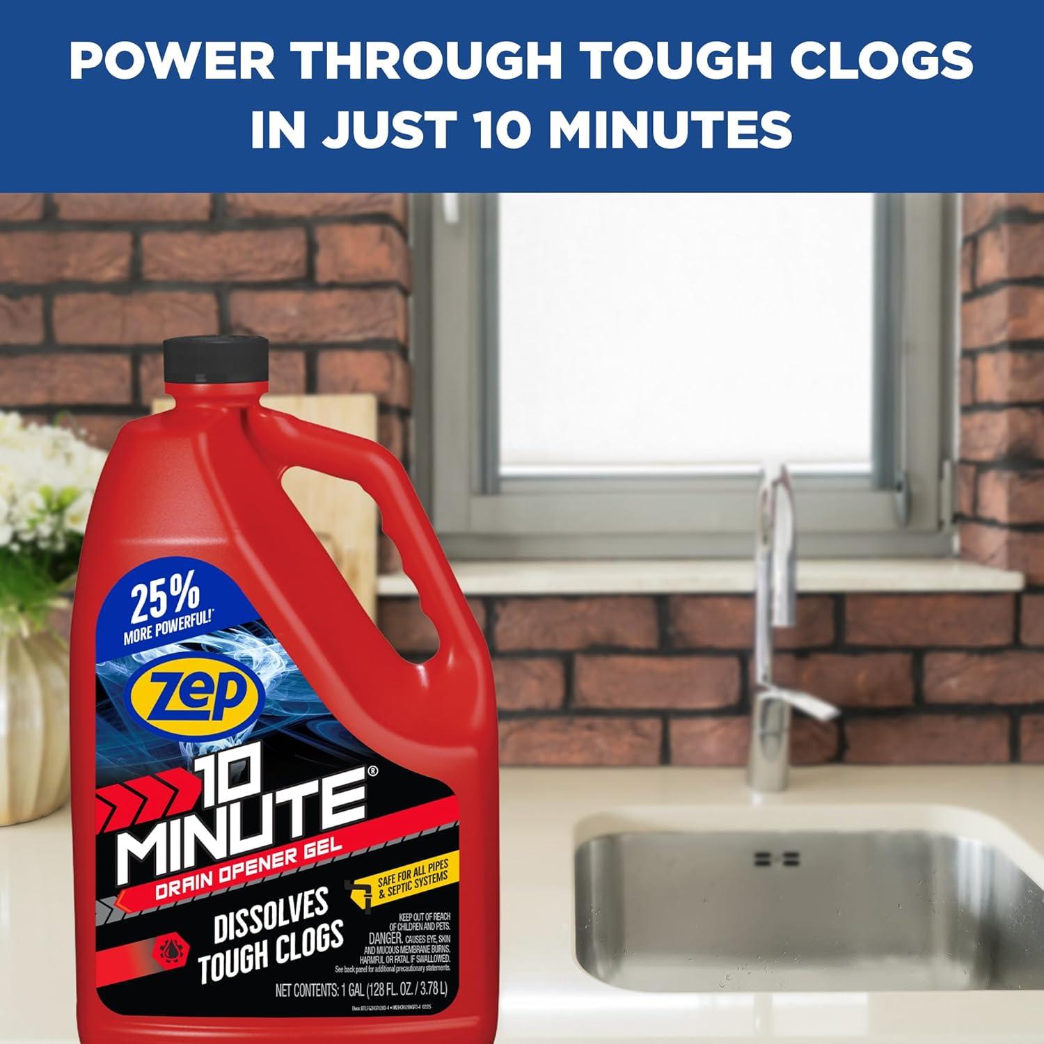 image:imageZep 10 Minute Drain Opener Gel 64 Ounce ZHCR64NG Commercial Strength Fast Acting and Safe for All Pipes4