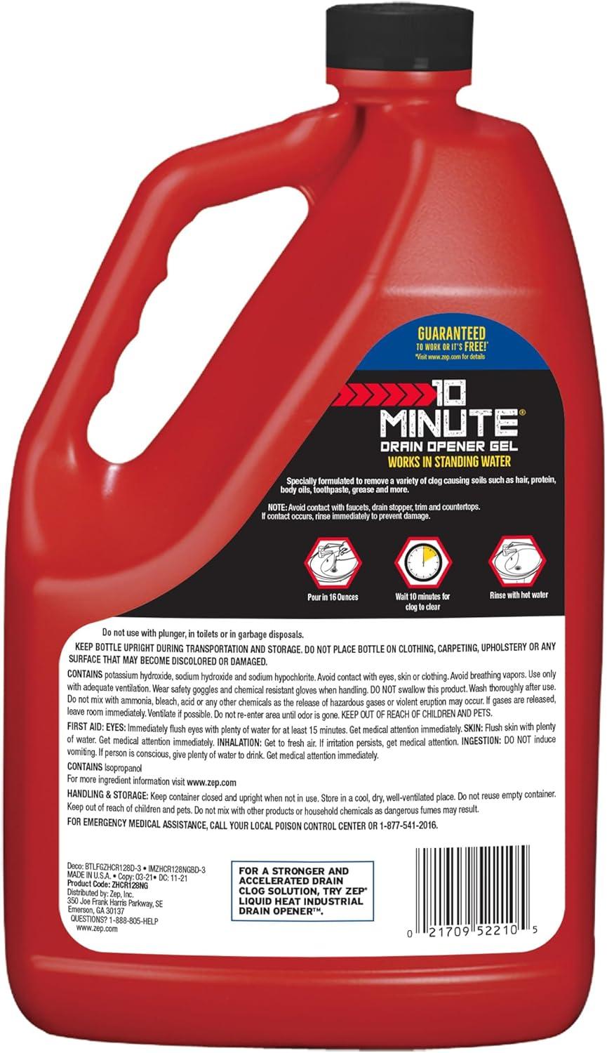 image:imageZep 10 Minute Drain Opener Gel 64 Ounce ZHCR64NG Commercial Strength Fast Acting and Safe for All Pipes4