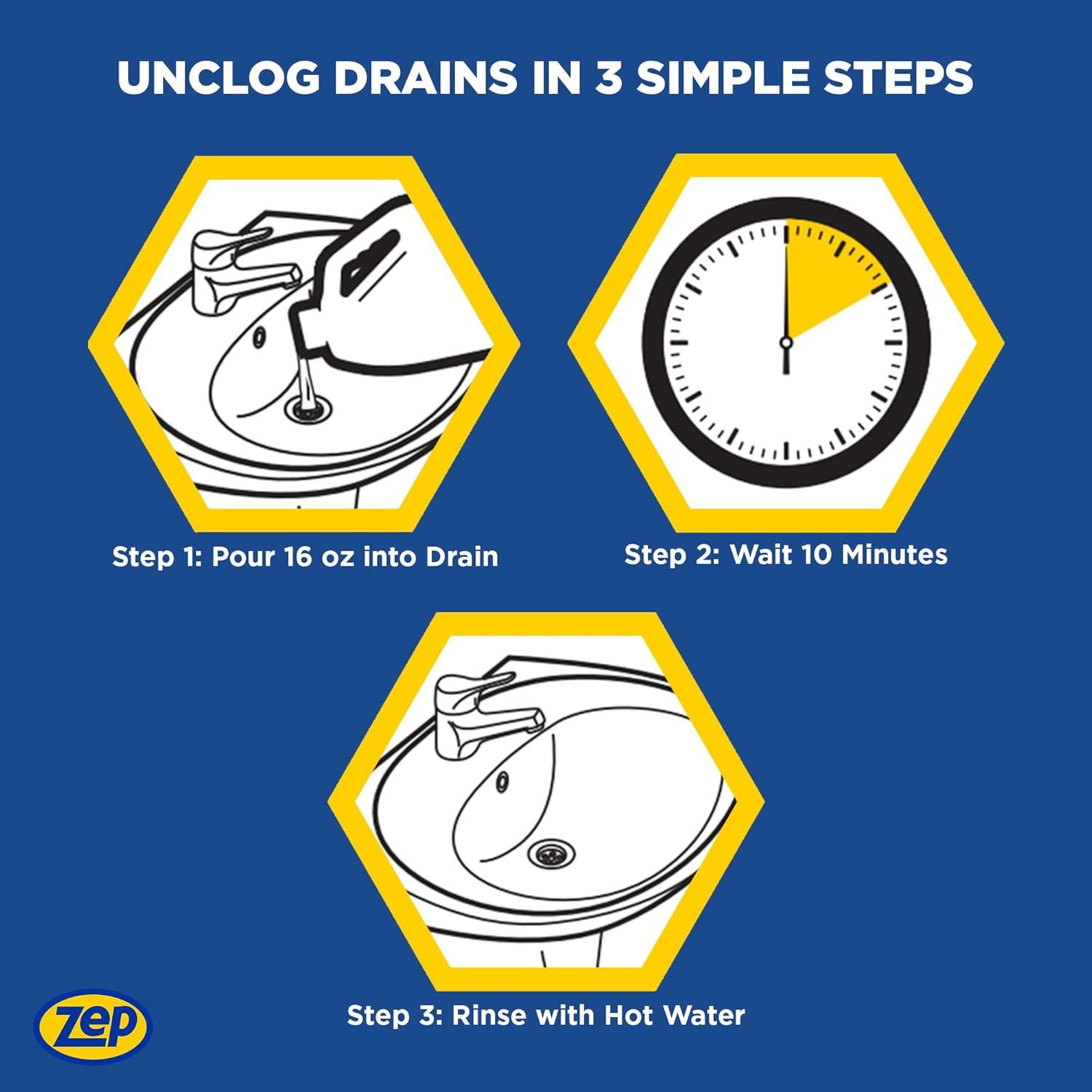 image:imageZep 10 Minute Drain Opener Gel 64 Ounce ZHCR64NG Commercial Strength Fast Acting and Safe for All Pipes6