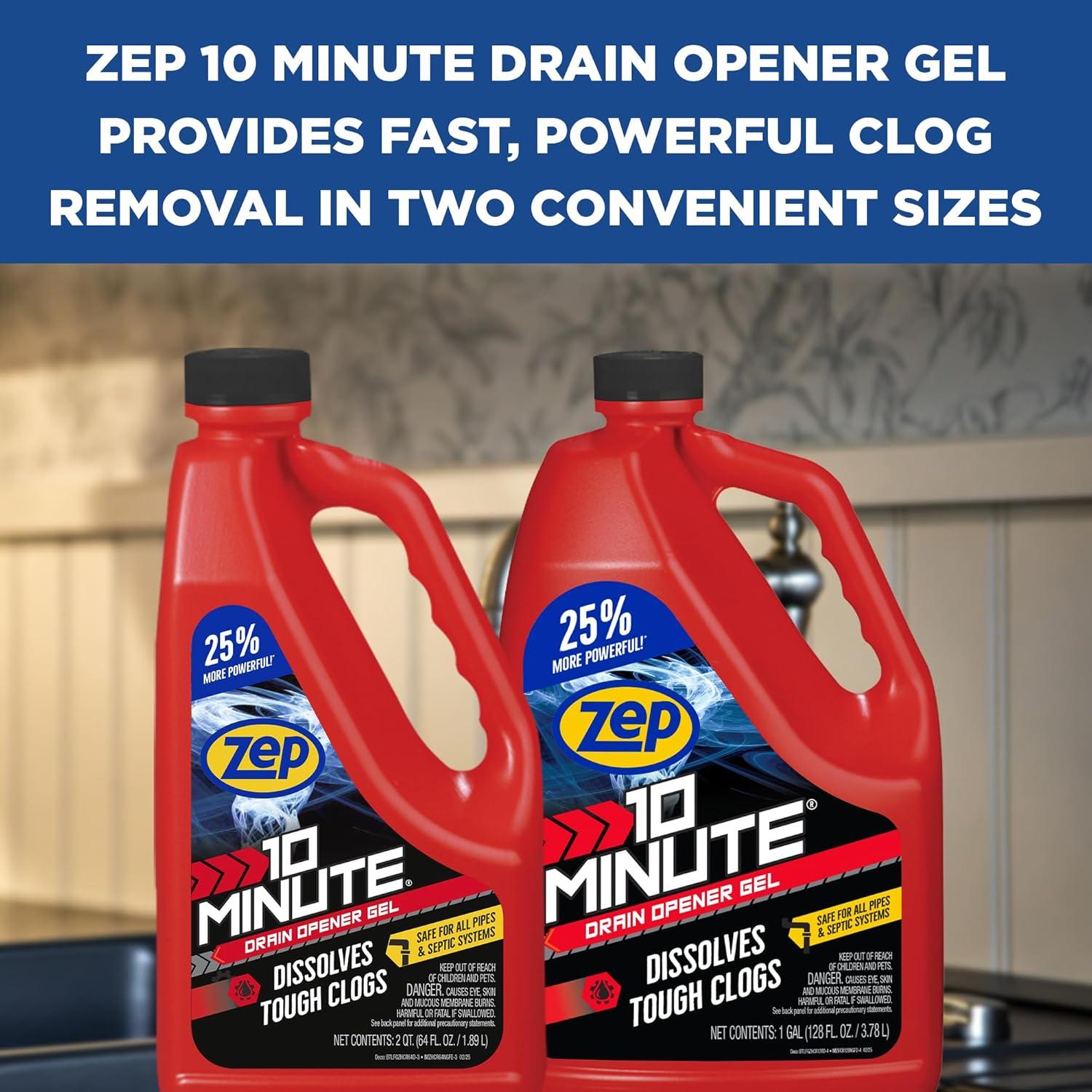 image:imageZep 10 Minute Drain Opener Gel 64 Ounce ZHCR64NG Commercial Strength Fast Acting and Safe for All Pipes6