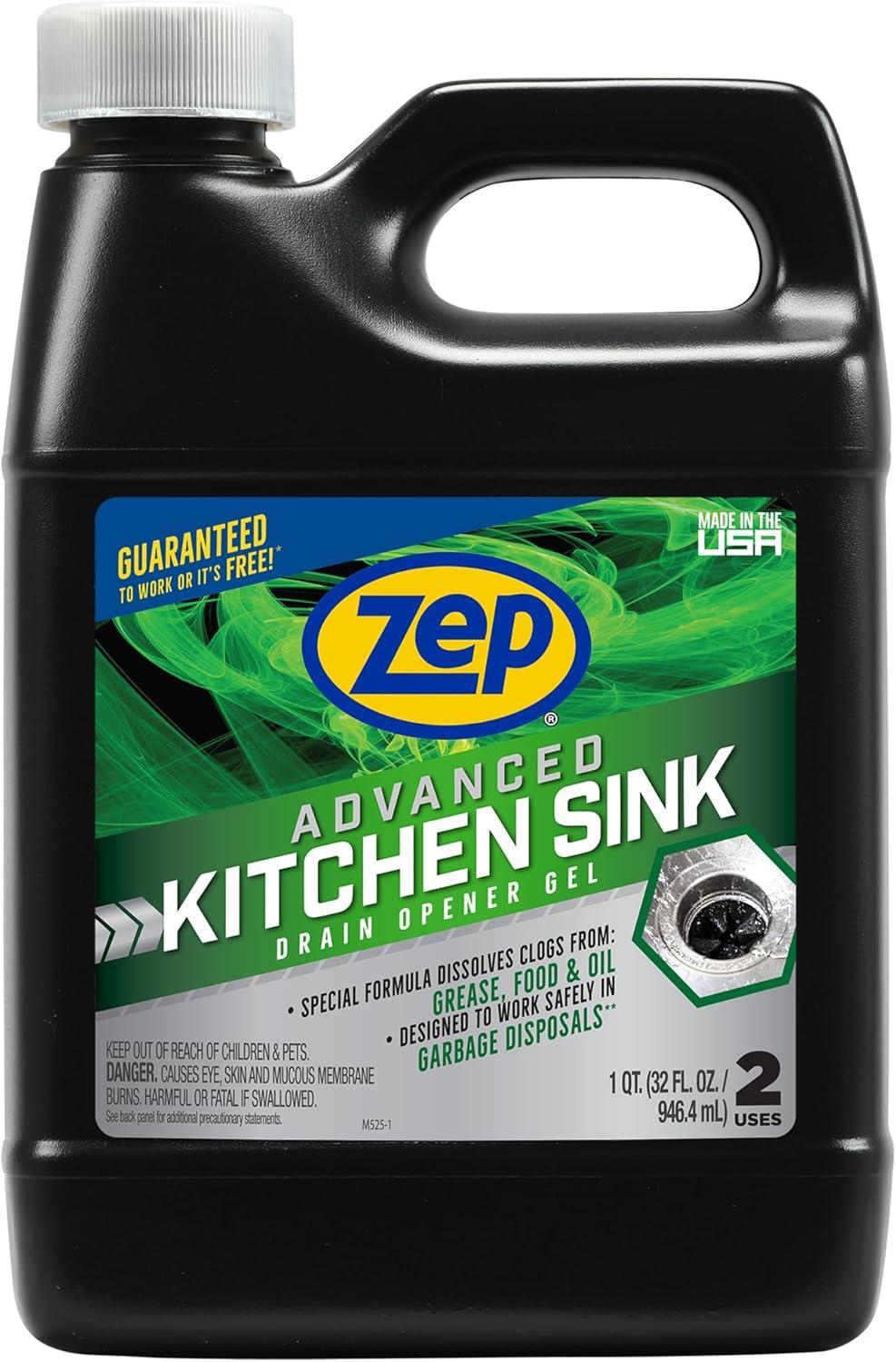 image:imageZep Advanced Kitchen Drain Opener 32 ounces U49710 Formulated for Grease Food and OilSafe for Garbage Disposal12