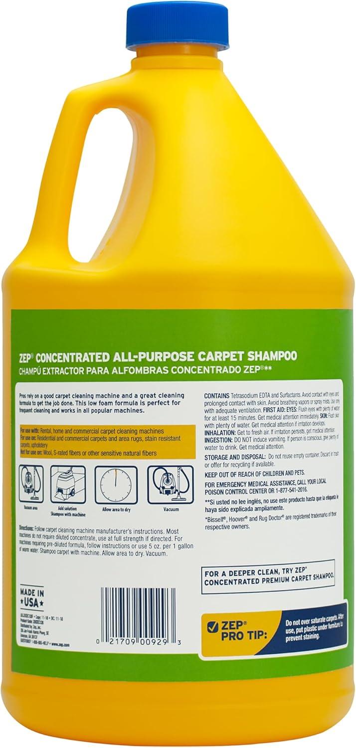 image:imageZep AllPurpose Carpet Shampoo Concentrate Cleaner 1 Gallon ZUCEC128 Professional Formula Removes Dirt and StainsPack of 2