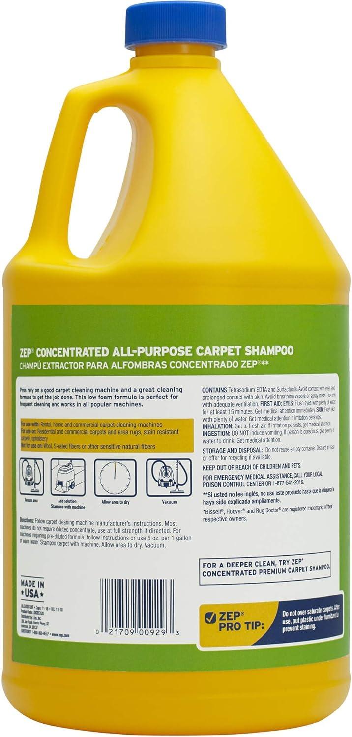 image:imageZep AllPurpose Carpet Shampoo Concentrate Cleaner 1 Gallon ZUCEC128 Professional Formula Removes Dirt and StainsPack of 4