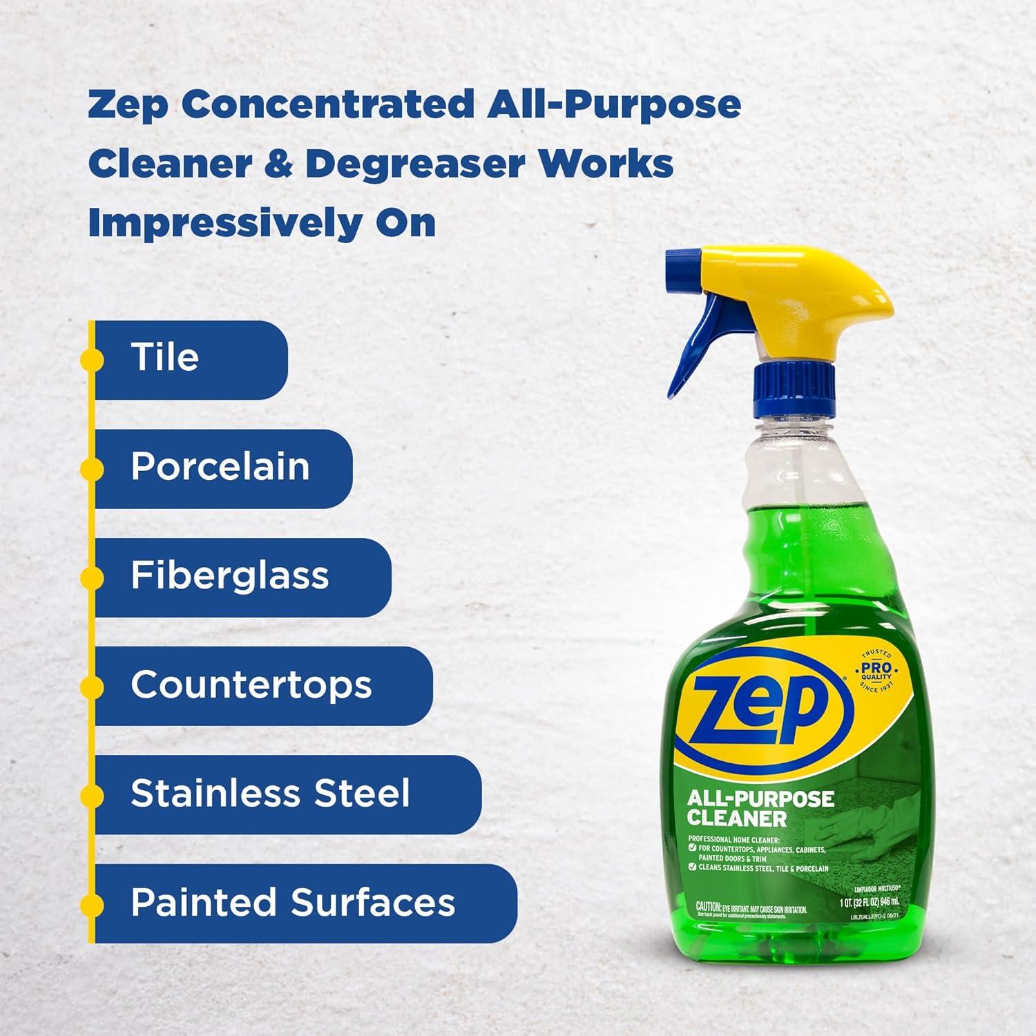 image:imageZep AllPurpose Cleaner and Degreaser 1 Gallon 1 Unit ZU0567128 Heavy Duty Industrial Cleaner for Business and Household Used in Kitchen Countertops Appliances Walls and Floor Surfaces32 Fl Oz Pack of 1