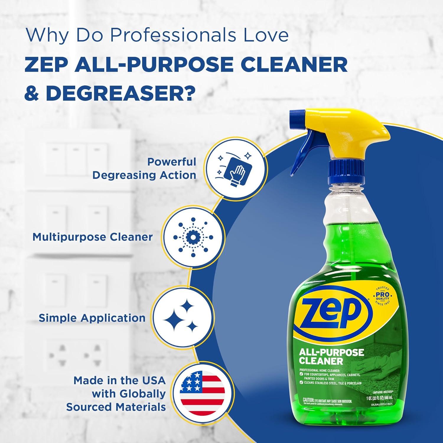 image:imageZep AllPurpose Cleaner and Degreaser 1 Gallon 1 Unit ZU0567128 Heavy Duty Industrial Cleaner for Business and Household Used in Kitchen Countertops Appliances Walls and Floor Surfaces32 Fl Oz Pack of 1