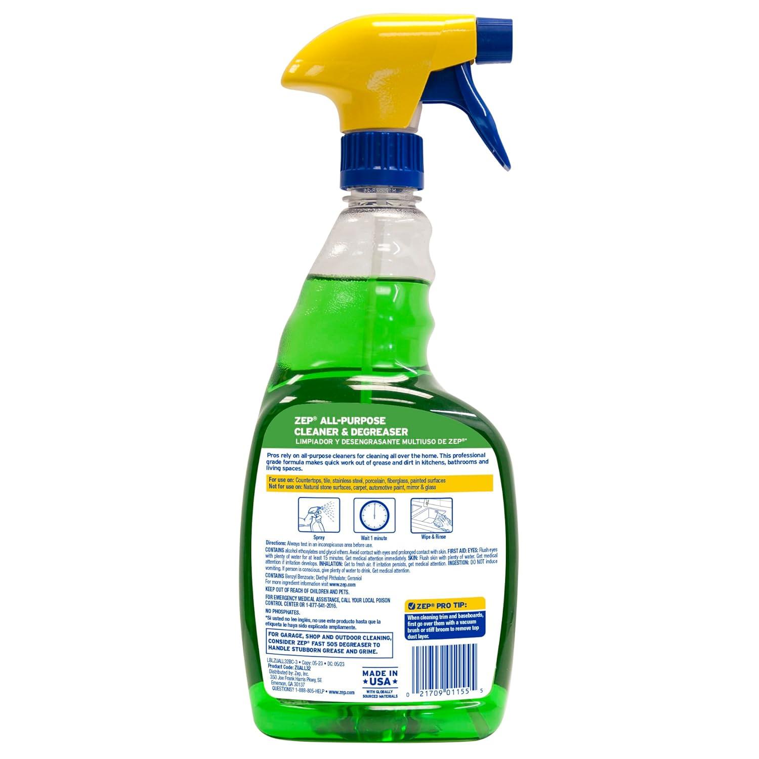 image:imageZep AllPurpose Cleaner and Degreaser 1 Gallon 1 Unit ZU0567128 Heavy Duty Industrial Cleaner for Business and Household Used in Kitchen Countertops Appliances Walls and Floor Surfaces32 Fl Oz Pack of 1