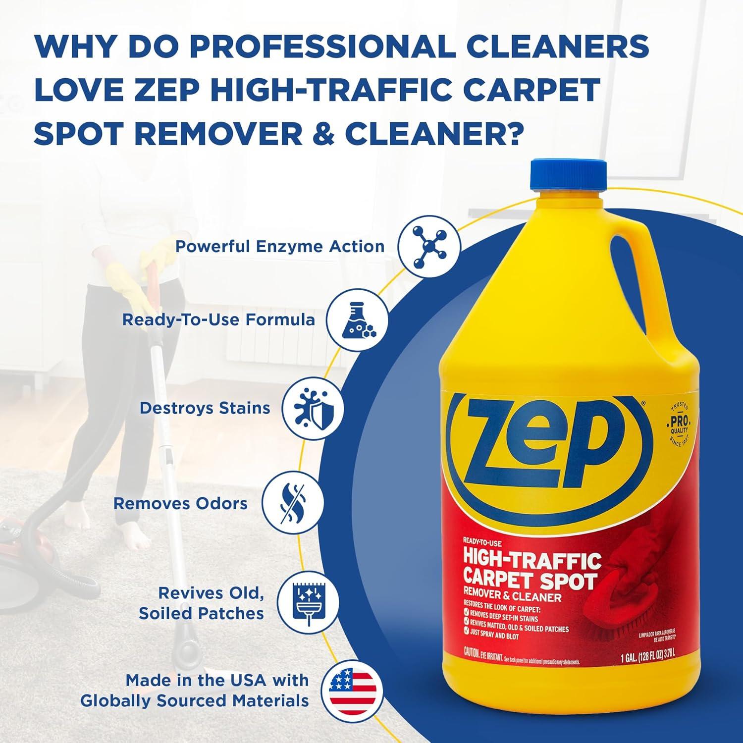 image:imageZep High Traffic Carpet Cleaner 1 Gallon Penetrating Formula Removes Deep Stains Make HighTraffic Areas Look New Again