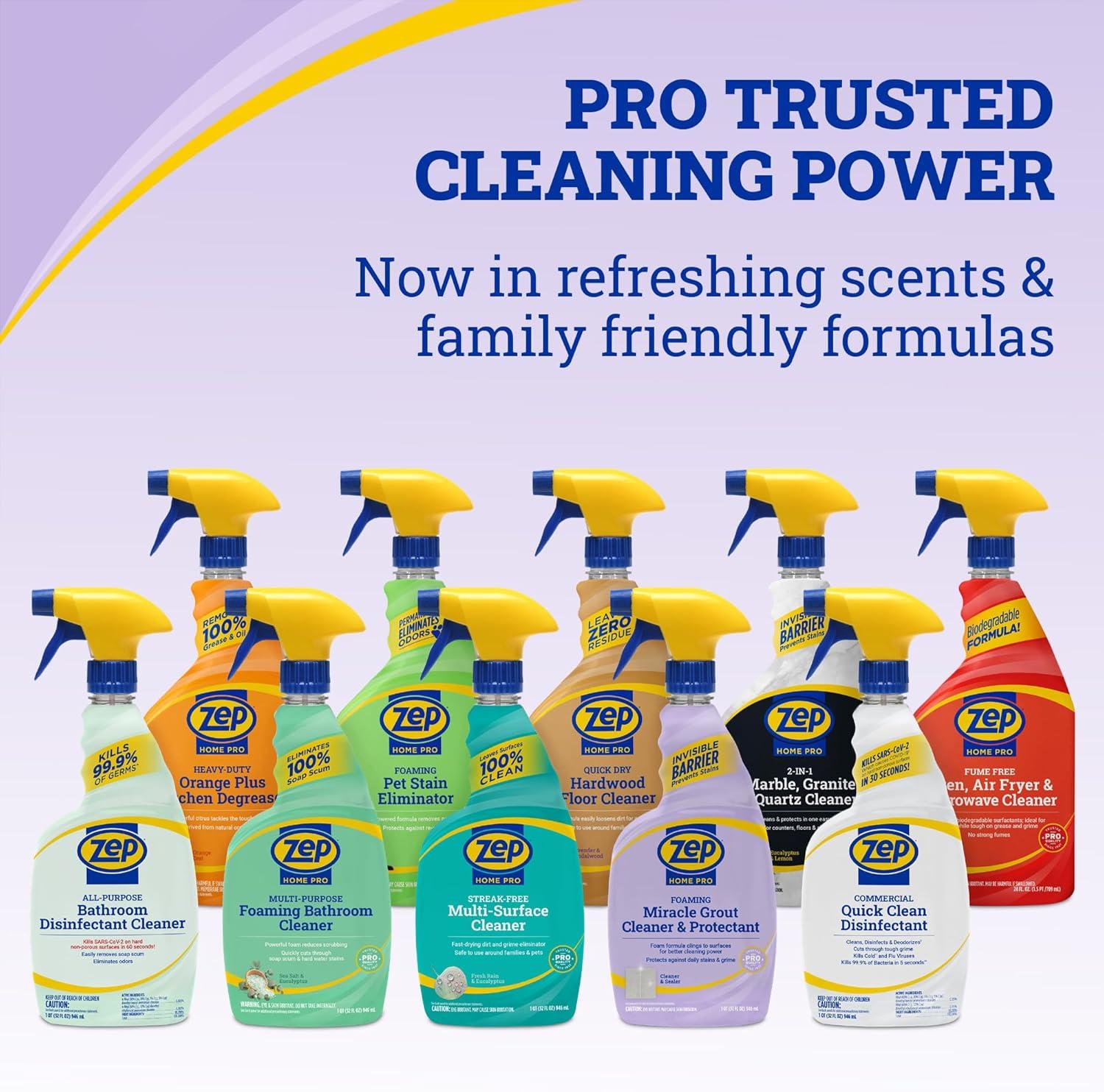 image:imageZep Home Pro Foaming Miracle Grout Cleaner amp Protectant 32 Fl OZ Pack of 1 2in1 for Sparkling Clean Grout Lines32 Fl Oz Pack of 1