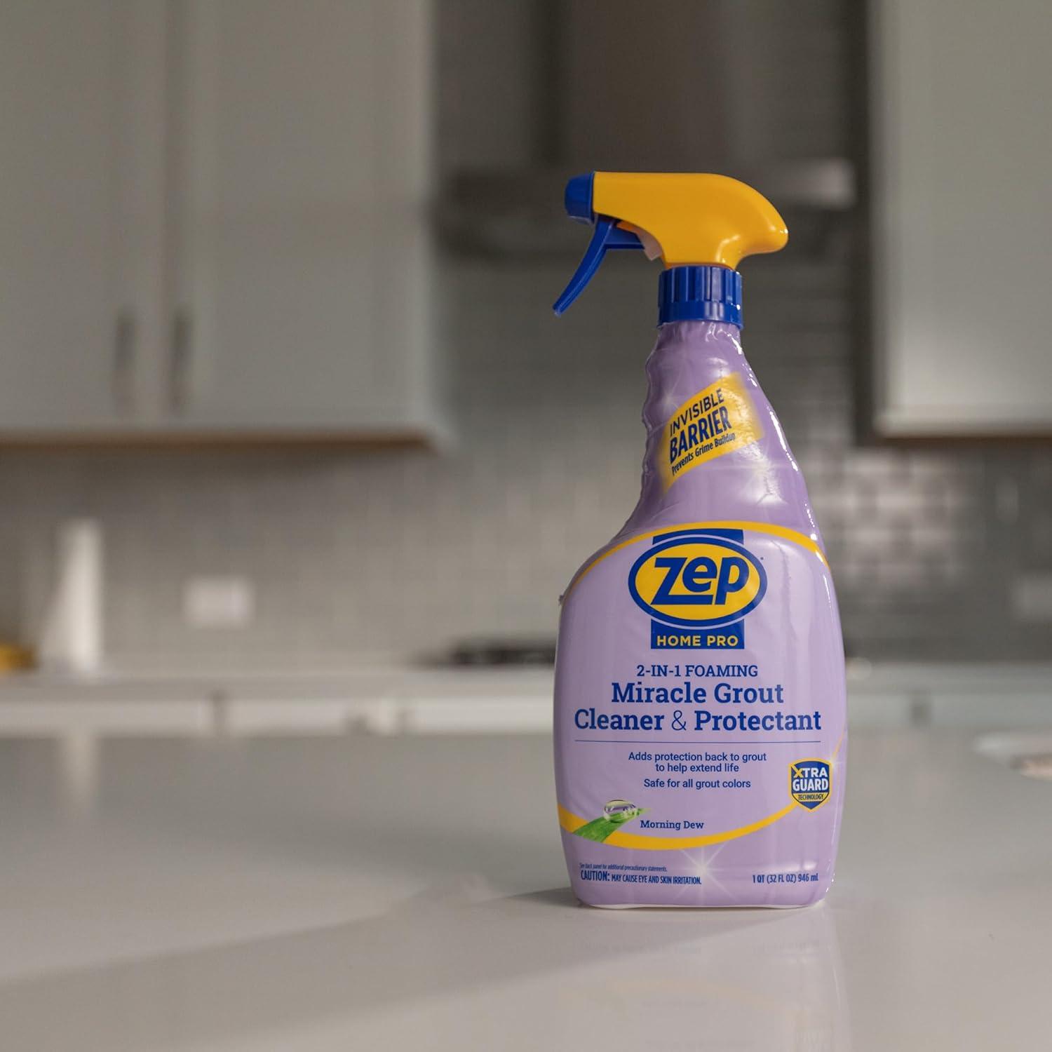 image:imageZep Home Pro Foaming Miracle Grout Cleaner amp Protectant 32 Fl OZ Pack of 1 2in1 for Sparkling Clean Grout Lines32 Fl Oz Pack of 1