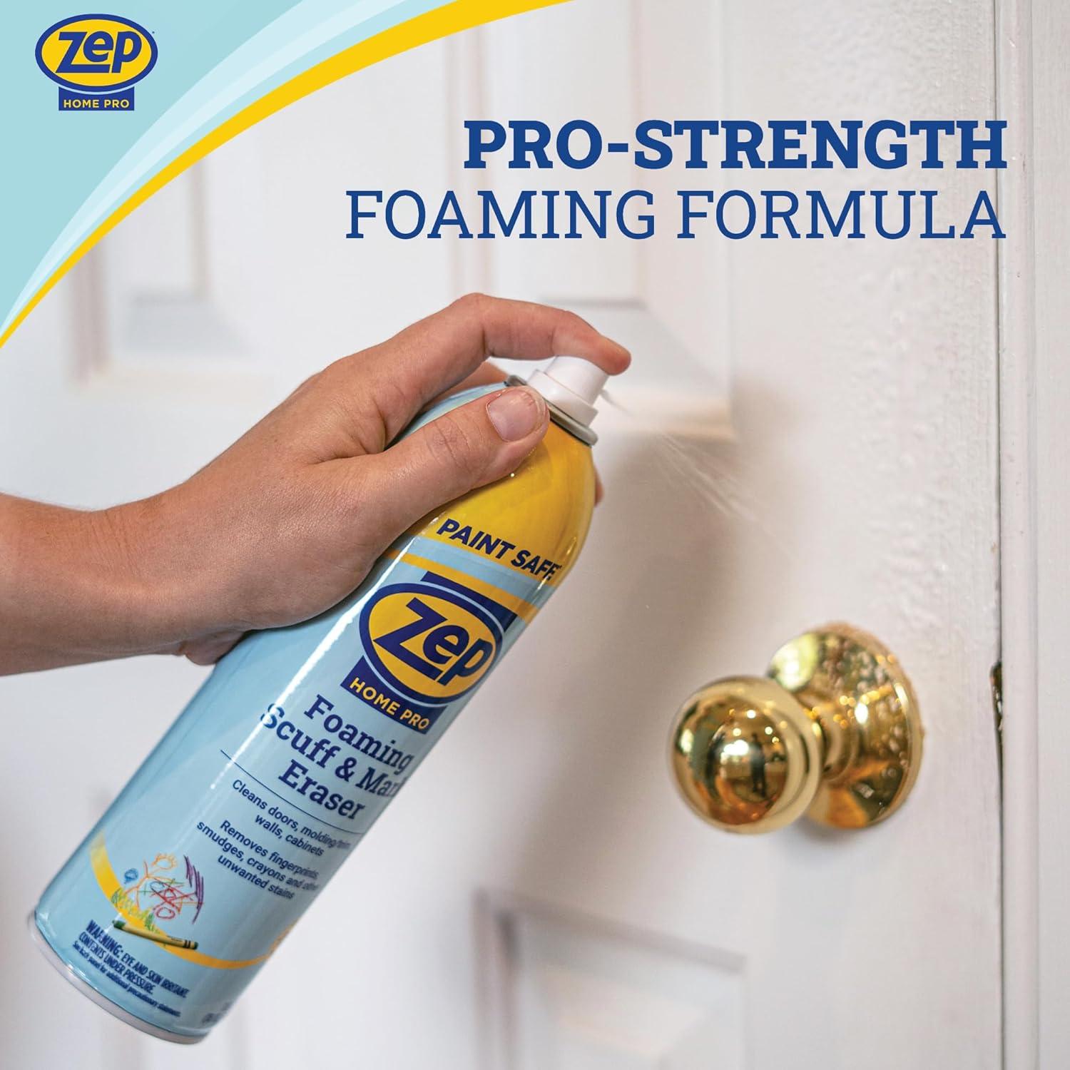 image:imageZep Home Pro Foaming Scuff amp Mark Eraser Paint Safe Surface Cleaner 18 oz for Doors Walls Molding Cabinets Removes Fingerprints Smudges Stains