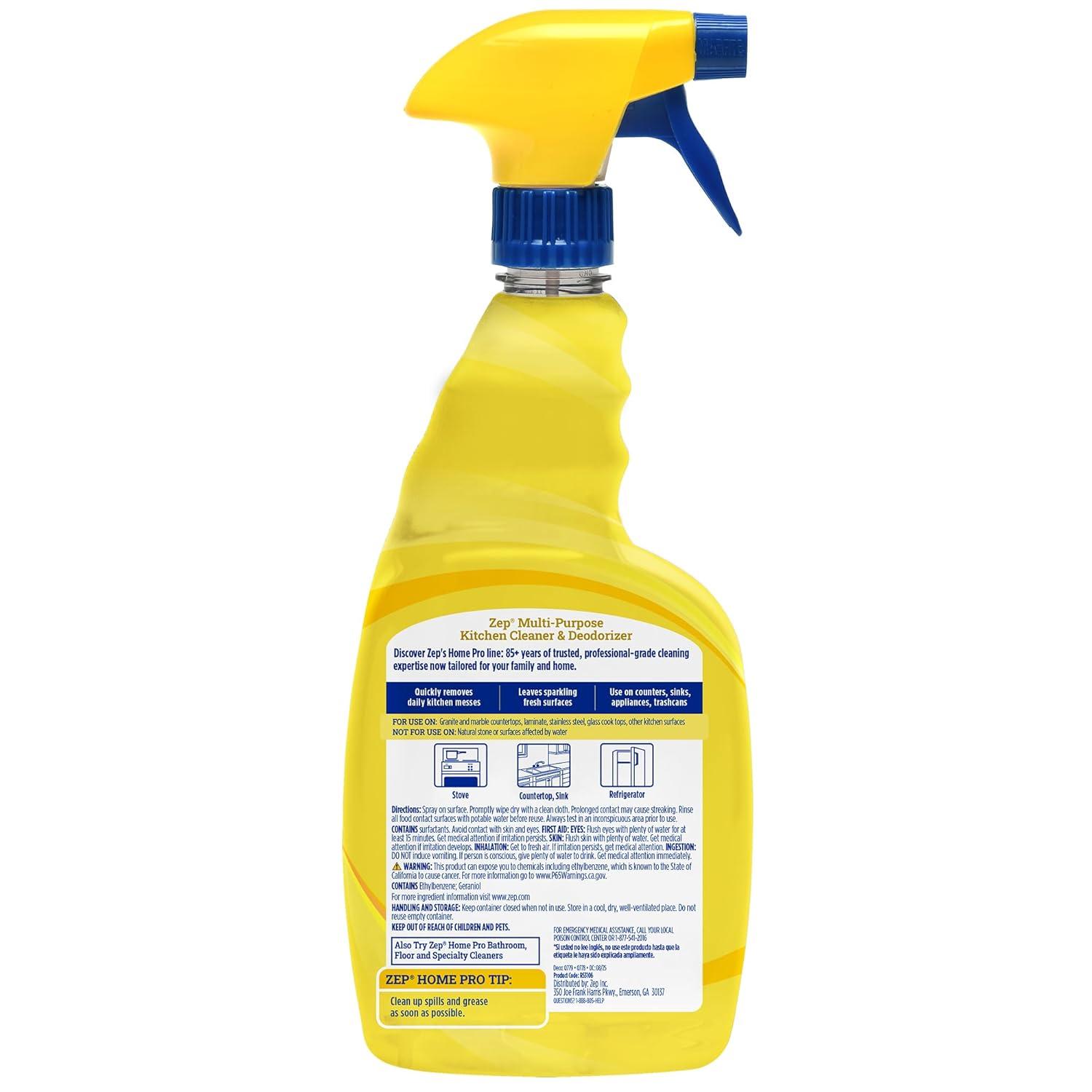 image:imageZep Home Pro MultiPurpose Kitchen Cleaner amp Deodorizer 32 oz Pack of 1 R52613 Use on Counters Backsplash Stove Kitchen Appliances