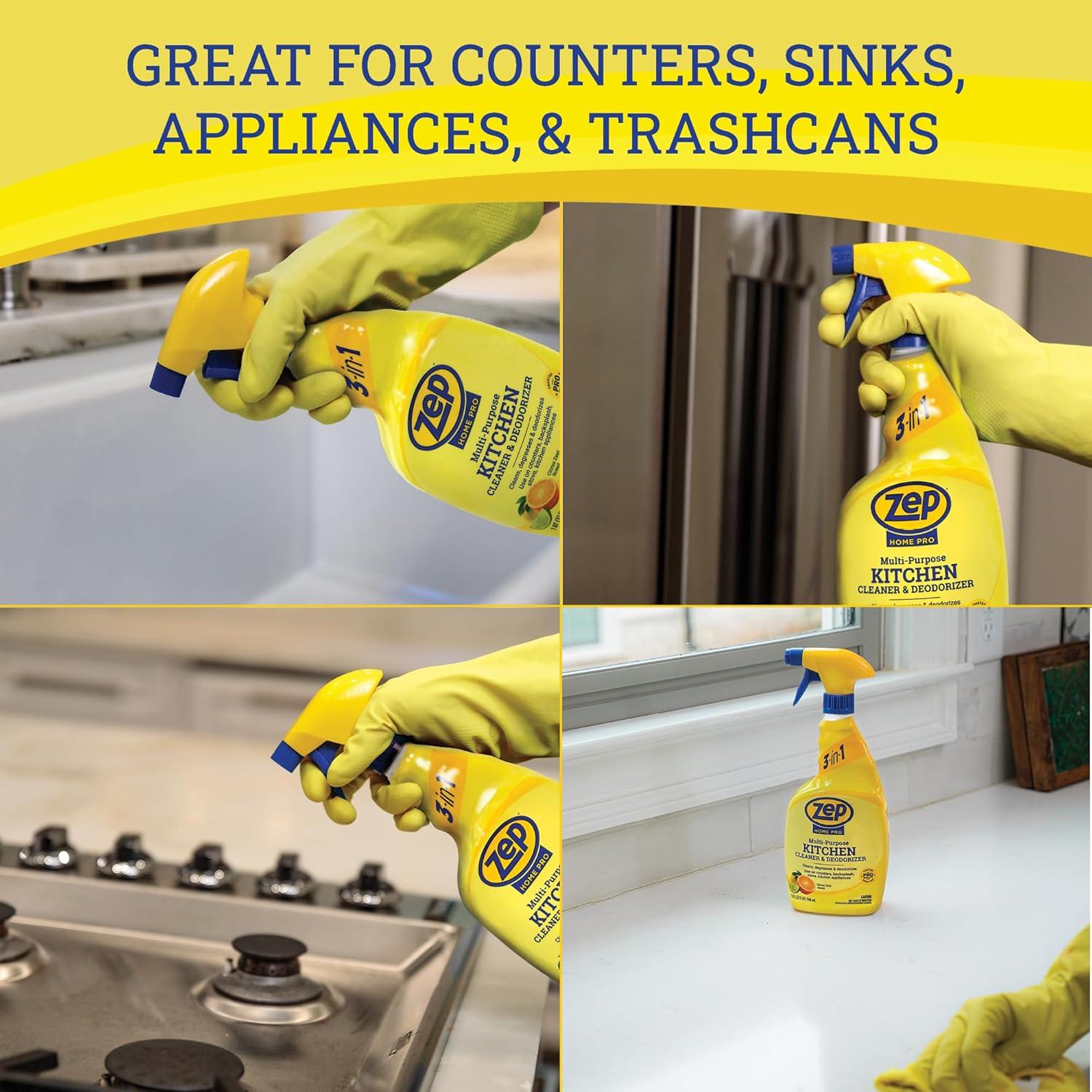 image:imageZep Home Pro MultiPurpose Kitchen Cleaner amp Deodorizer 32 oz Pack of 1 R52613 Use on Counters Backsplash Stove Kitchen Appliances