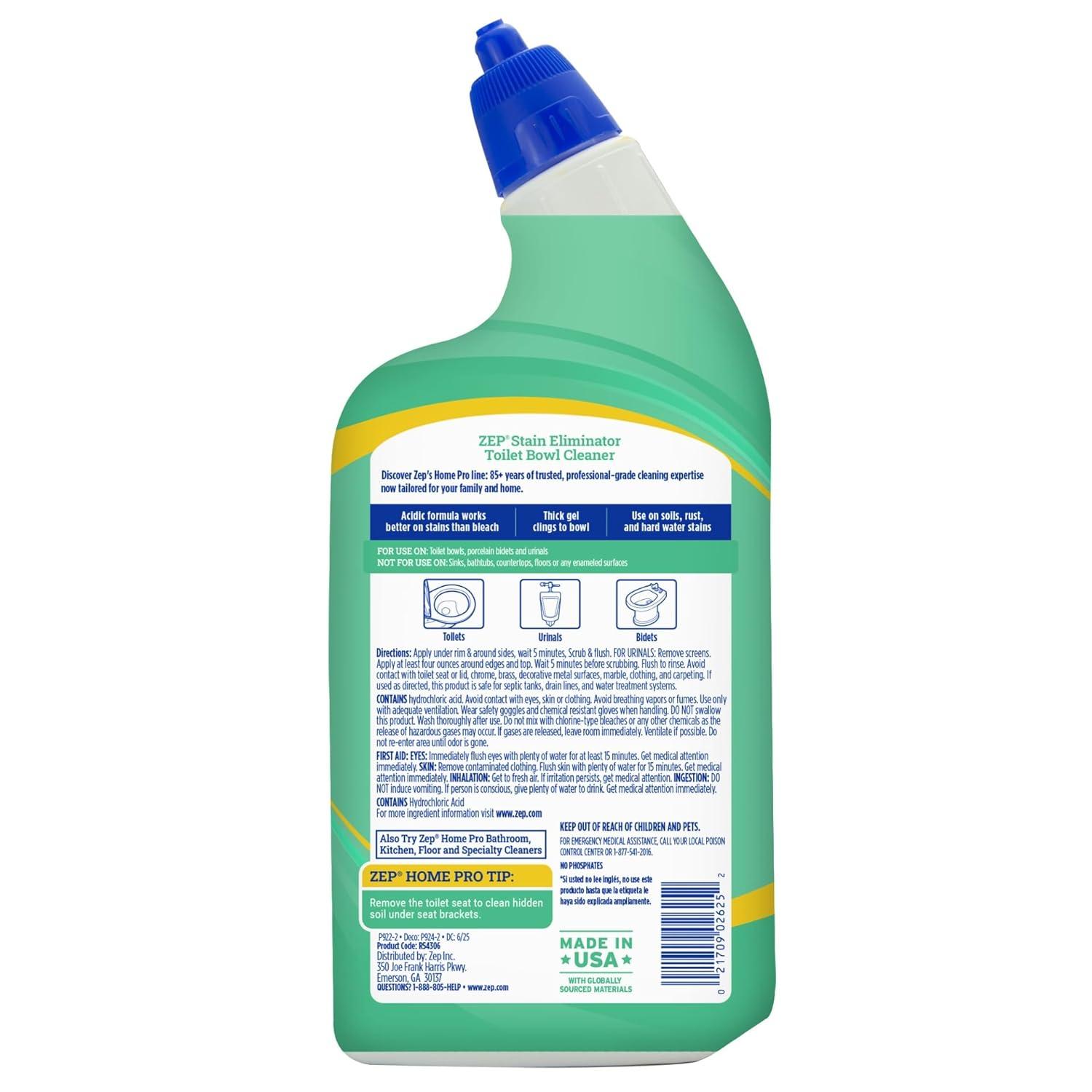 image:imageZep Home Pro ProStrength Stain Eliminator Toilet Bowl Cleaner 24 FL OZ 1 Pack Dissolves Tough Limesacle and Rust Stains