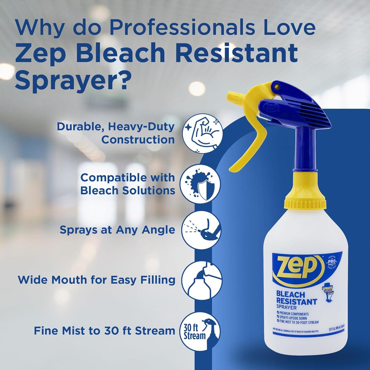 image:imageZep New Bleach Resistant Professional Sprayer 20 Bottle 32 Ounces 30 Foot Spray Adjustable Nozzle1