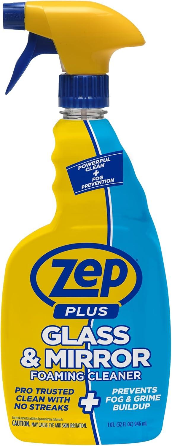 image:imageZep Plus Glass amp Mirror Cleaner 32 Oz Case of 12 R53812 Keep Your Mirror and Glass Surfaces Clear Streakfree While Also Preventing Mirror Fog
