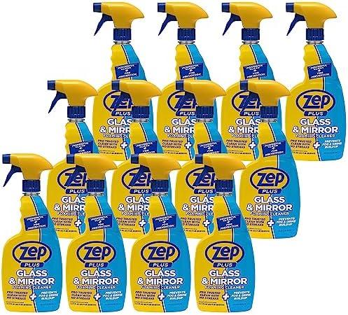 image:imageZep Plus Glass amp Mirror Cleaner 32 Oz Case of 12 R53812 Keep Your Mirror and Glass Surfaces Clear Streakfree While Also Preventing Mirror Fog