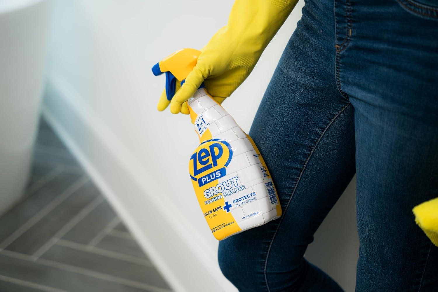 image:imageZep Plus Grout Foaming Cleaner 32 Fl OZ R542122in1 benefits clean while protecting grout from water dirt and grime32 Fl Oz Pack of 1