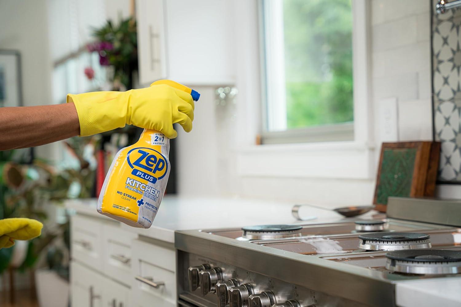 image:imageZep Plus Kitchen Foaming Cleaner 32 FL OZ R544122in1 benefits clean while protecting surfaces from stains and stuckon grime