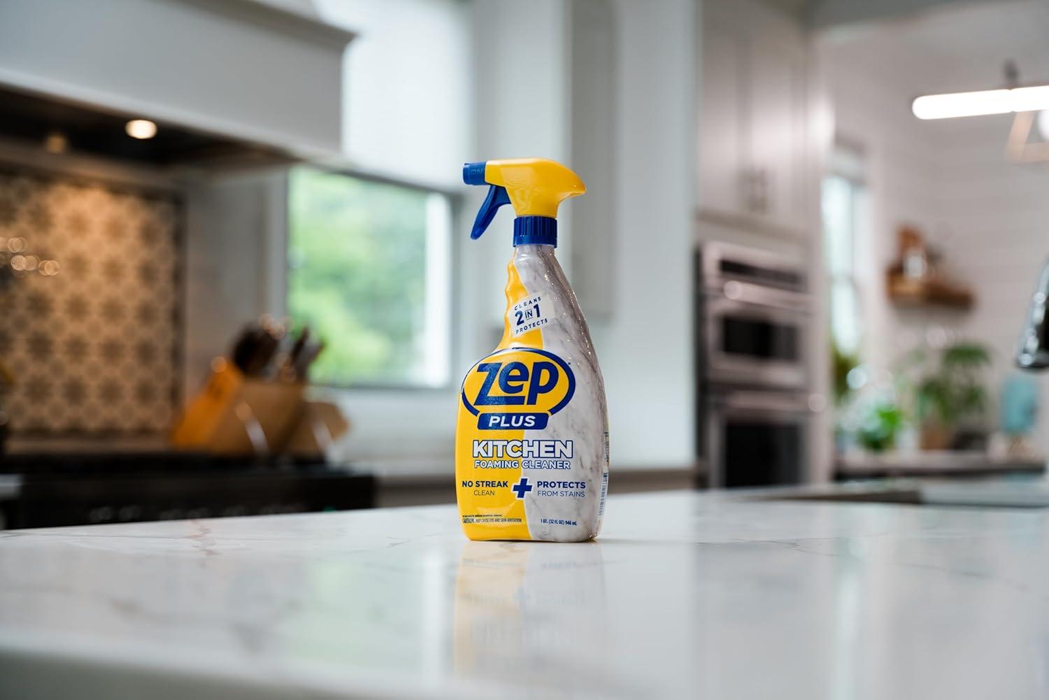 image:imageZep Plus Kitchen Foaming Cleaner 32 FL OZ R544122in1 benefits clean while protecting surfaces from stains and stuckon grime