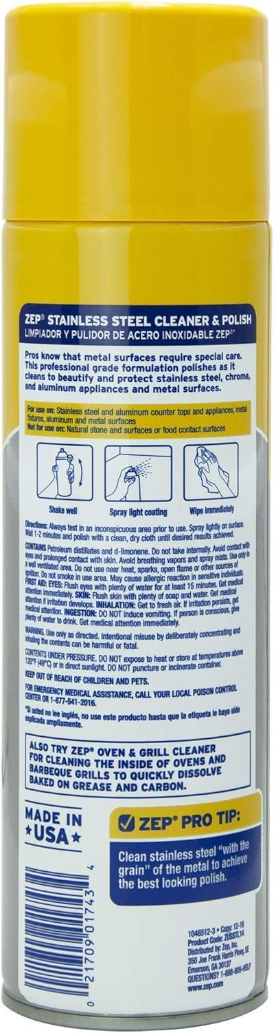 image:imageZep Stainless Steel Cleaner and Polish 14 ounces ZUSSTL14 Protects Metal Surfaces from Fingerprints Soil and Waterspots14 Fl Oz Pack of 12