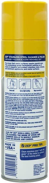 image:imageZep Stainless Steel Cleaner and Polish 14 ounces ZUSSTL14 Protects Metal Surfaces from Fingerprints Soil and Waterspots14 Ounce Pack of 2