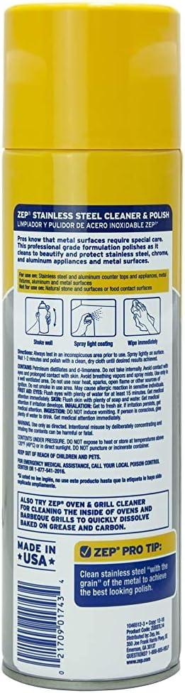 image:imageZep Stainless Steel Cleaner and Polish 14 ounces ZUSSTL14 Protects Metal Surfaces from Fingerprints Soil and Waterspots56 Ounce Pack of 1