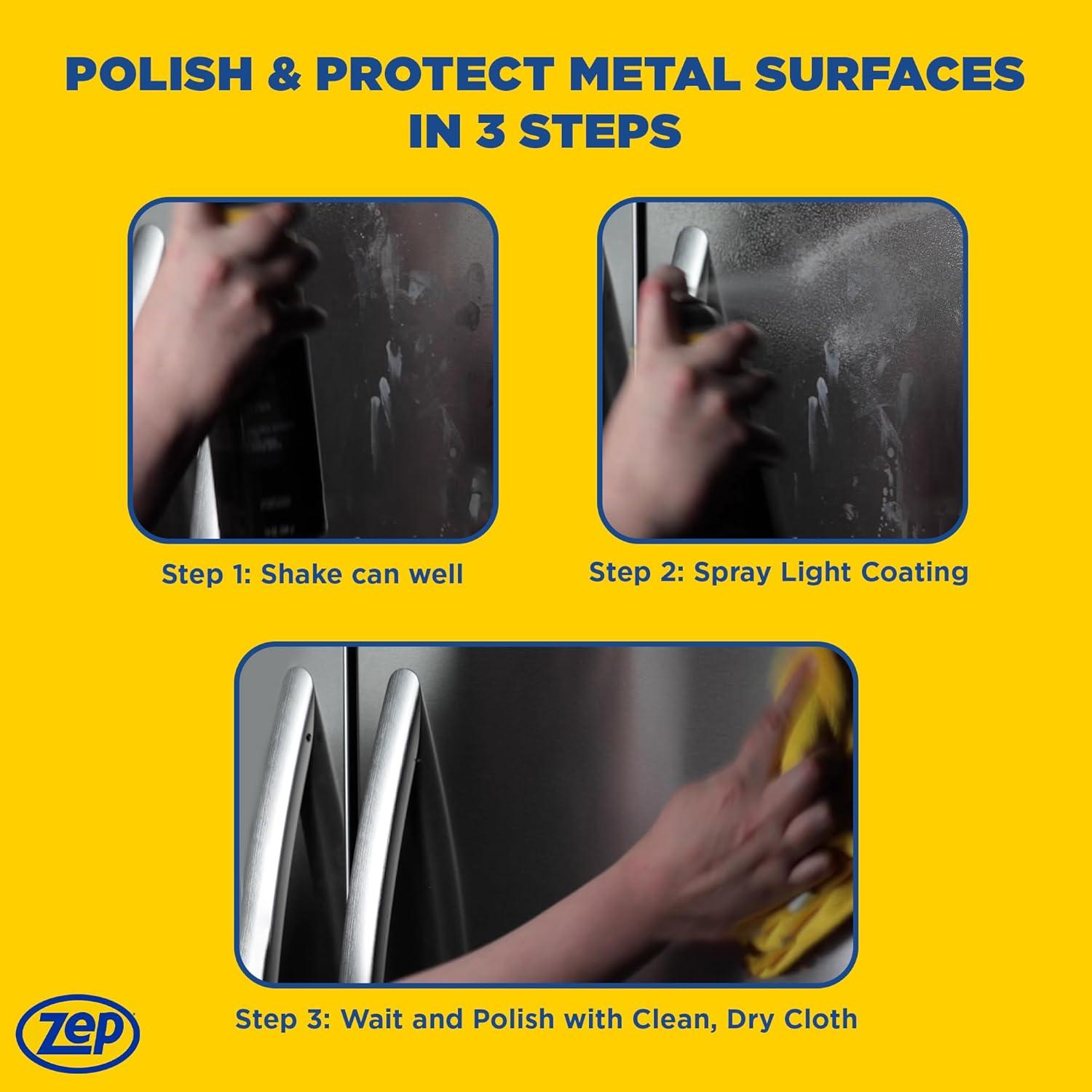 image:imageZep Stainless Steel Cleaner and Polish 14 ounces ZUSSTL14 Protects Metal Surfaces from Fingerprints Soil and Waterspots56 Ounce Pack of 1