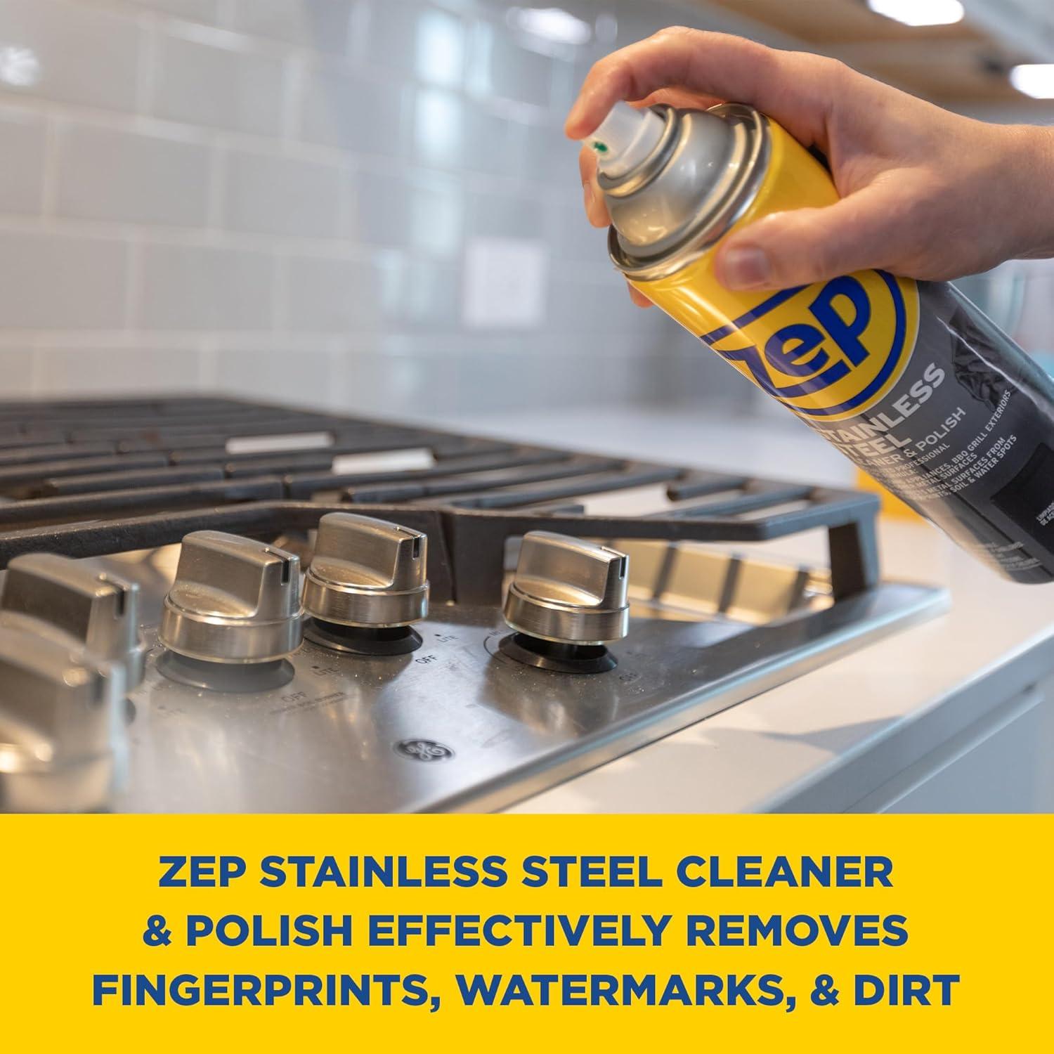 image:imageZep Stainless Steel Cleaner and Polish 14 ounces ZUSSTL14 Protects Metal Surfaces from Fingerprints Soil and Waterspots56 Ounce Pack of 1