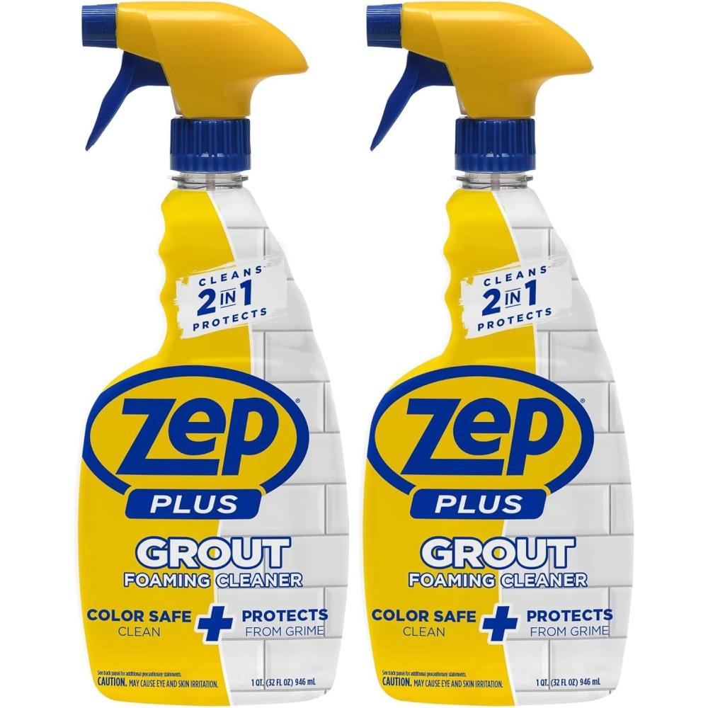 image:imageZep Plus Grout Foaming Cleaner 32 Fl OZ R542122in1 benefits clean while protecting grout from water dirt and grime32 Fl Oz Pack of 2