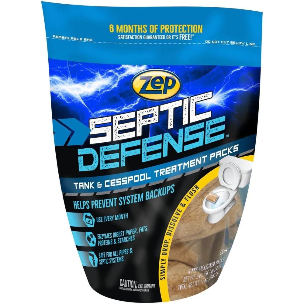 image:imageZep Septic Defense System Treatment Dissolvable Packs 6 Month Supply ZSTP6 Safe for Pipes and All Septic Tanks Brown