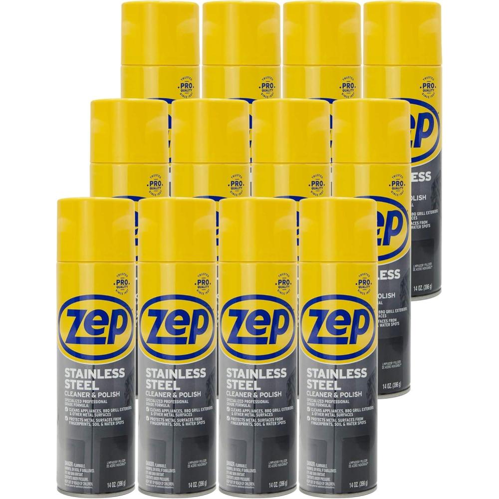 image:imageZep Stainless Steel Cleaner and Polish 14 ounces ZUSSTL14 Protects Metal Surfaces from Fingerprints Soil and Waterspots14 Fl Oz Pack of 12