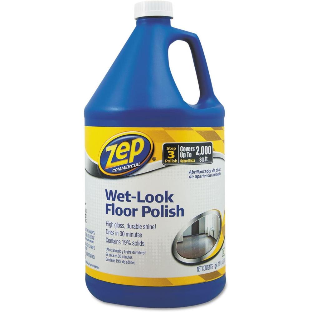image:imageZep WetLook Floor Polish  1 Gallon ZUWLFF128  Long Lasting ShineFloor Polish