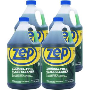 Zep Commercial Glass Cleaner Concentrate – Concentrate Liquid Solution, Green – 1 gal (128 fl oz)(4)