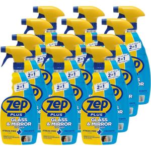 Zep Plus Glass & Mirror Cleaner – 32 Oz. (Case of 12) – R53812 – Keep Your Mirror and Glass Surfaces Clear + Streak-free While Also Preventing Mirror Fog…