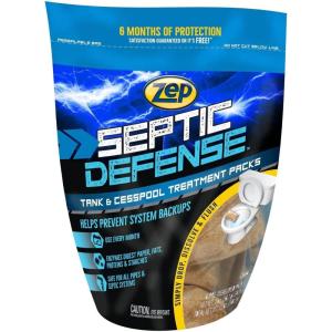 Zep Septic Defense System Treatment Dissolvable Packs – 6 Month Supply – ZSTP6 – Safe for Pipes and All Septic Tanks , Brown