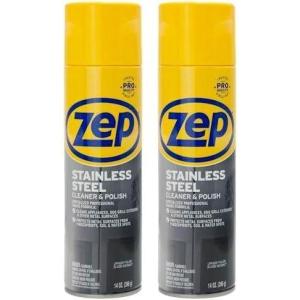 Zep Stainless Steel Cleaner and Polish 14 ounces – ZUSSTL14 – Protects Metal Surfaces from Fingerprints, Soil and Waterspots(14 Ounce (Pack of 2))
