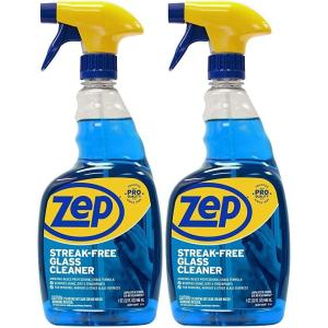 Zep Streak-Free Glass Cleaner – 32 Oz (Case of 4) ZU112032- Professional Grade Formula that Cleans Dirt, Fingerprints, Grime, Smoke Haze, and Toothpaste on Windows, Mirrors, and Other Glass Surfaces(2)