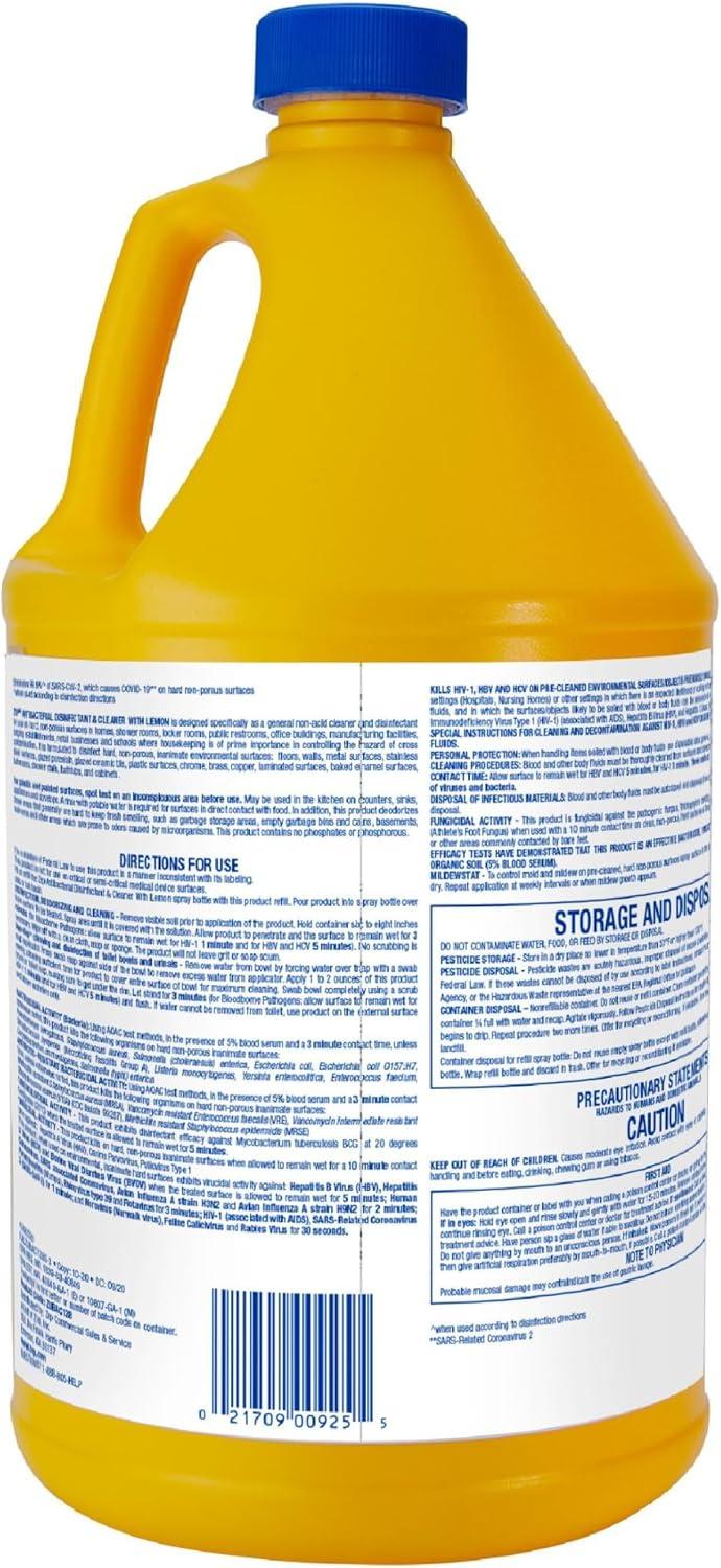 image:imageZep Commercial 1041688 Antibacterial Disinfectant Cleaner with lemon 1 gal Bottle128 Fl Oz Pack of 2