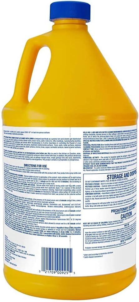 image:imageZep Commercial 1041688 Antibacterial Disinfectant Cleaner with lemon 1 gal Bottle128 Fl Oz Pack of 4