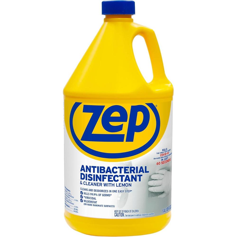 image:imageZep Commercial 1041688 Antibacterial Disinfectant Cleaner with lemon 1 gal Bottle128 Fl Oz Pack of 1