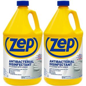 Zep Commercial 1041688 Antibacterial Disinfectant Cleaner with lemon , 1 gal Bottle(128 Fl Oz (Pack of 2))