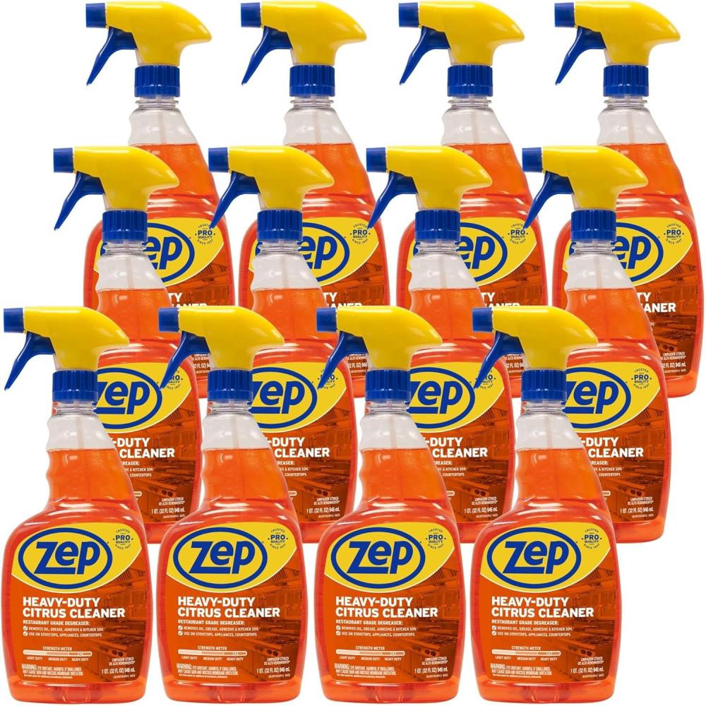 image:imageZep HeavyDuty Citrus Degreaser Cleaner Concentrate  1 Gallon Case of 4 ZUCIT128  Restaurant Grade Degreaser and Cleaner Removes Oil Grease Adhesive and Kitchen Soil on Stovetops Appliances32 Fl Oz Pack of 12