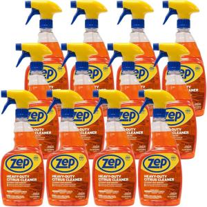 Zep Heavy-Duty Citrus Degreaser Cleaner Concentrate – 1 Gallon (Case of 4) ZUCIT128 – Restaurant Grade Degreaser and Cleaner Removes Oil, Grease, Adhesive, and Kitchen Soil on Stovetops, Appliances(32 Fl Oz (Pack of 12))